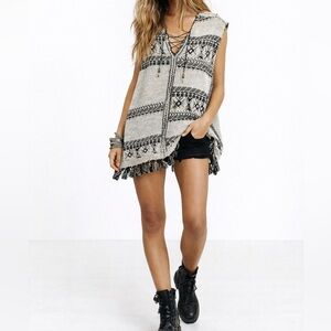Free People Knit Festival Fringe Tunic Top Size XS